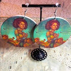 Plus One Jewelry- Queen Wooden Earrings
